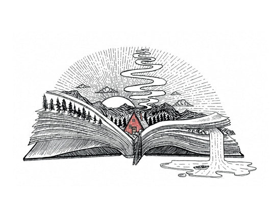 "Cabin Book" Signed Print, Ink Drawing