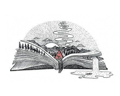 "Cabin Book" Signed Print, Ink Drawing