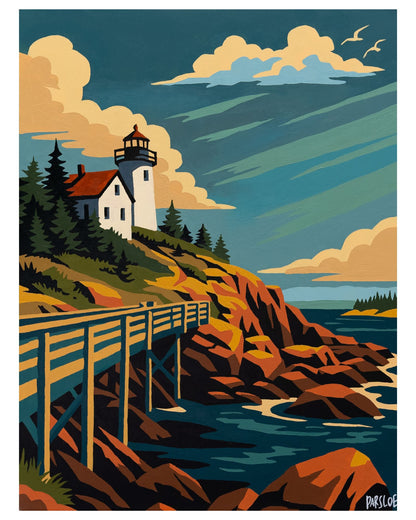 "Lighthouse Lover" Signed Print, Acrylic Painting