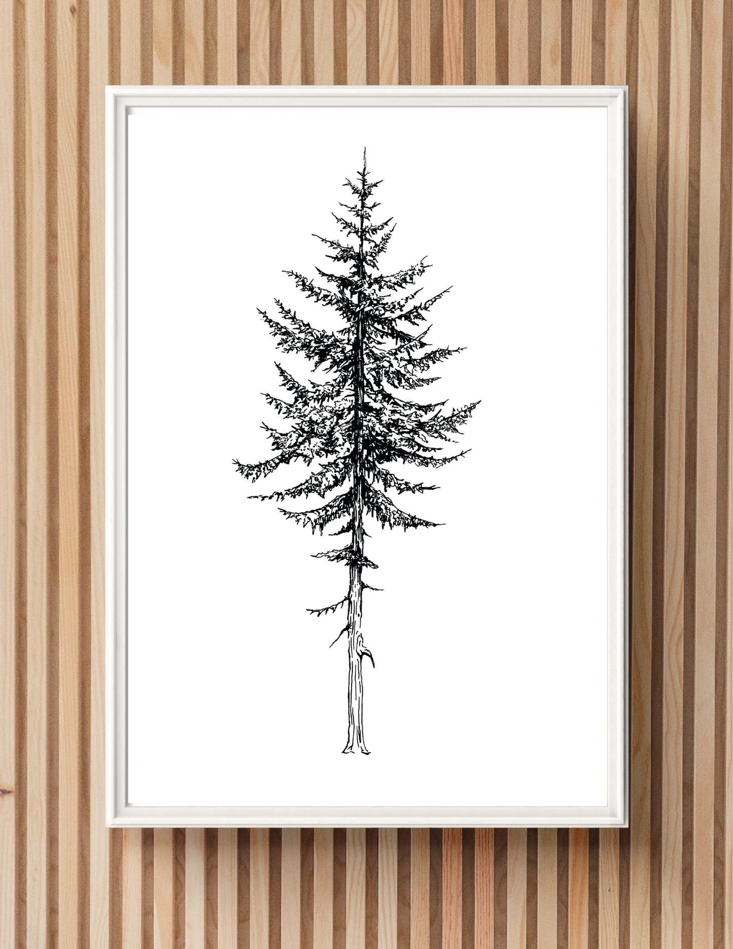 "Tall Tree" Signed Print, Ink Drawing