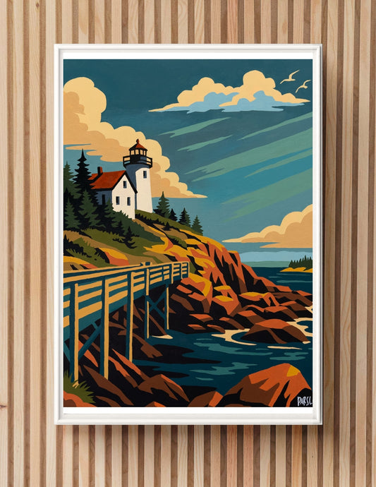 "Lighthouse Lover" Signed Print, Acrylic Painting
